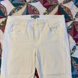 Wit & Wisdom White Distressed Jeans size 10
